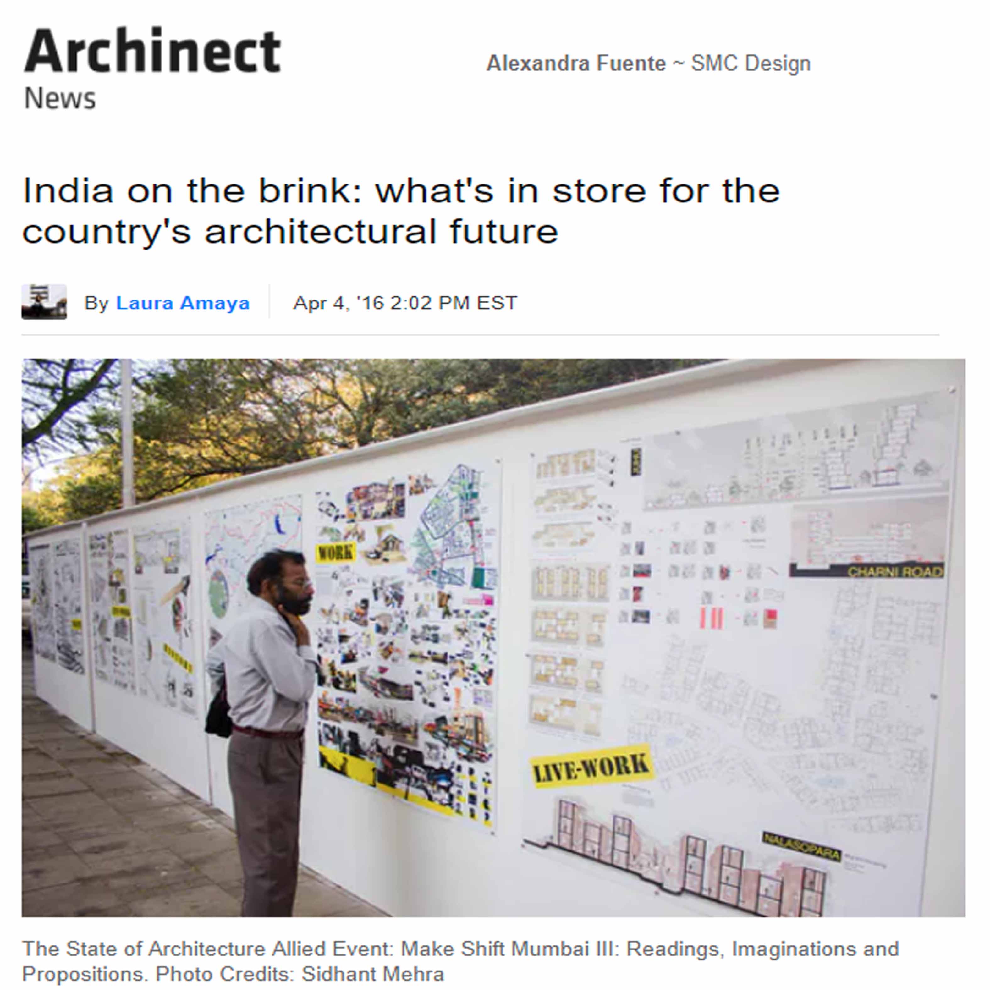 India on the Brink: What's in store for the country's architectural future, Archinect News, 4th April 2016